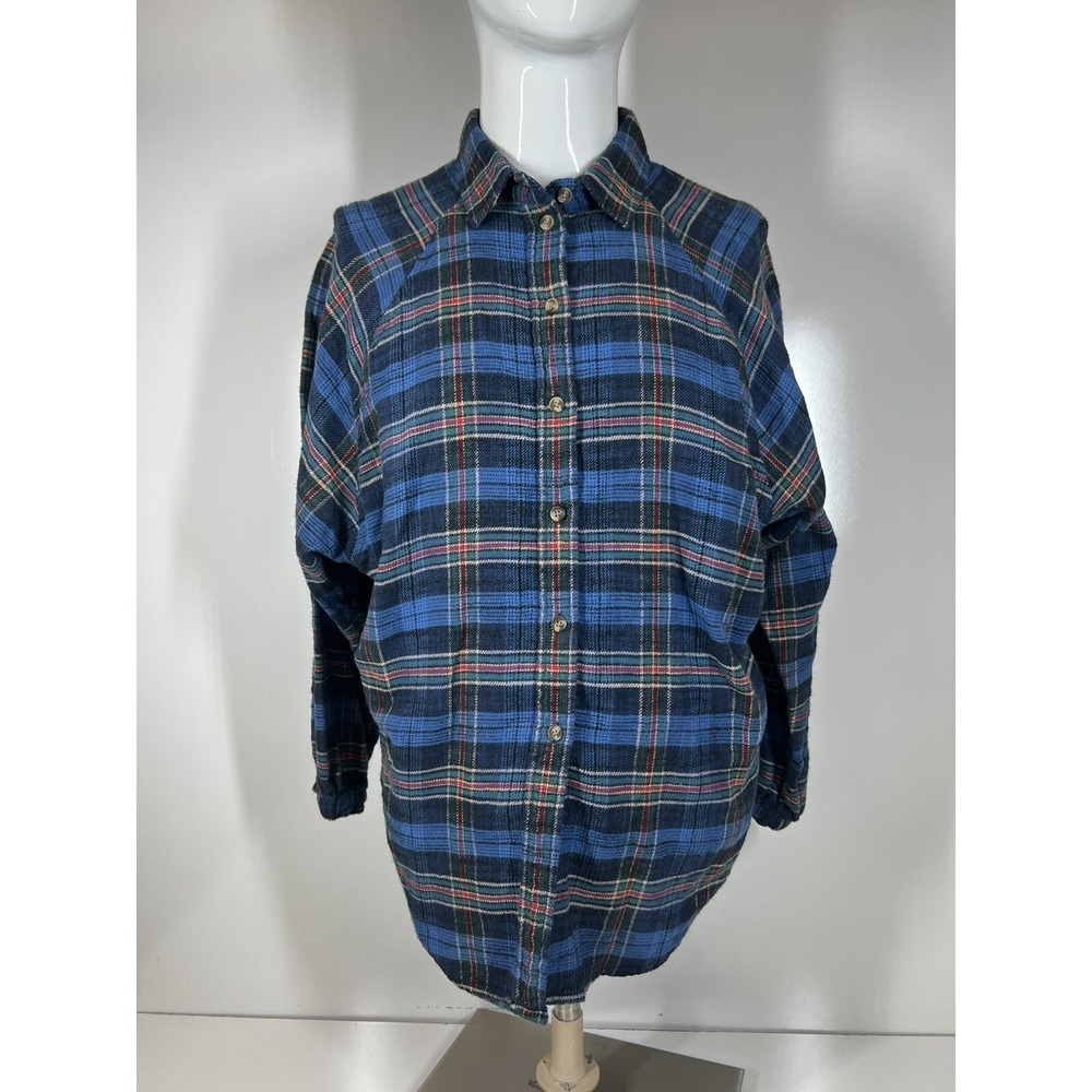 American Eagle Long Sleeve Plaid Button Up Flannel Shirt‎ Womens SZ Small